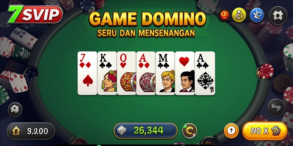 Tampilan gameplay menarik dari 7SVIP pada permainan domino.