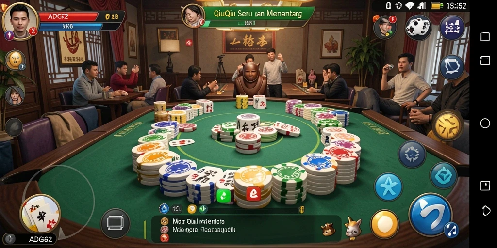 Tampilan gameplay seru dari ADG62 yang menampilkan aksi QiuQiu.