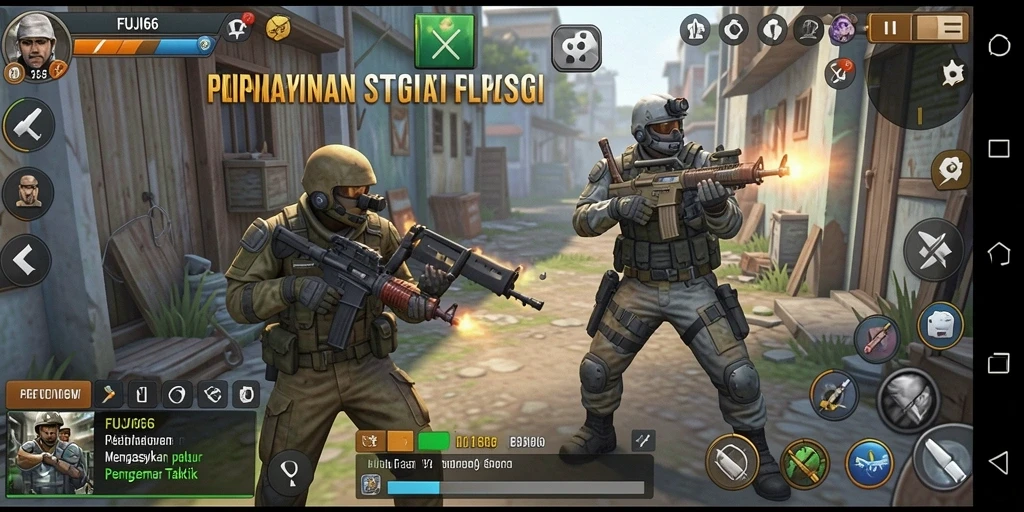 Tampilan gameplay menegangkan dari FUJI66 dengan strategi kompleks.