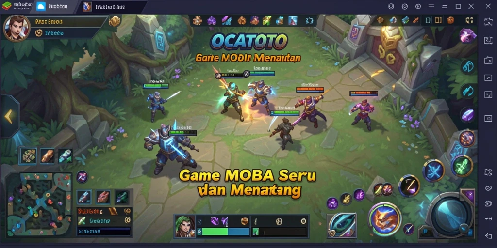 Tangkapan layar utama OCATOTO menampilkan aksi pertempuran yang mendebarkan.