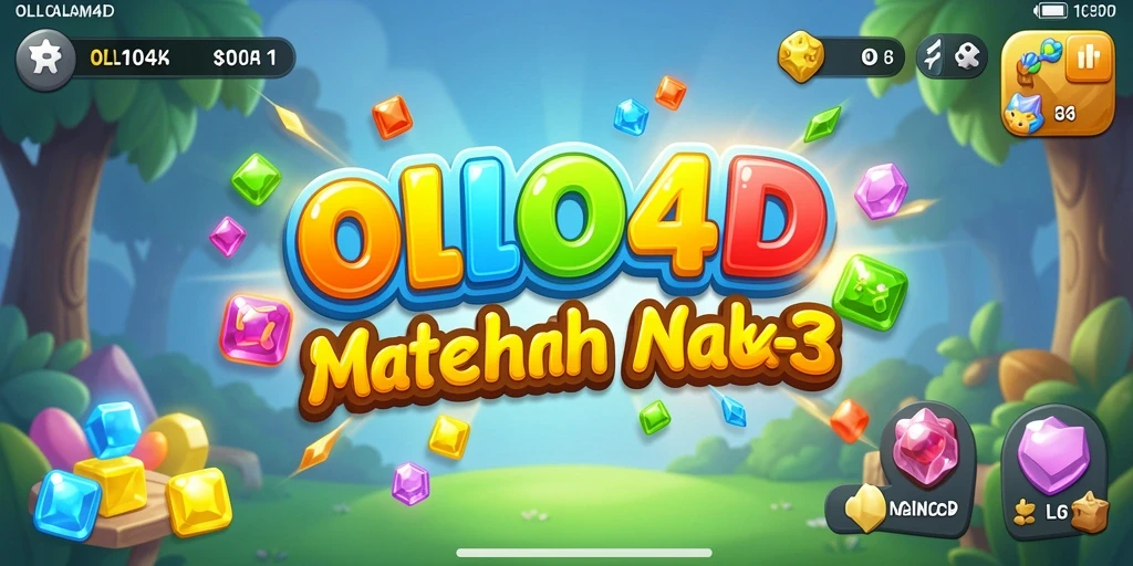 Tangkapan layar OLLO4D menampilkan gameplay Match-3 yang seru dan penuh warna.